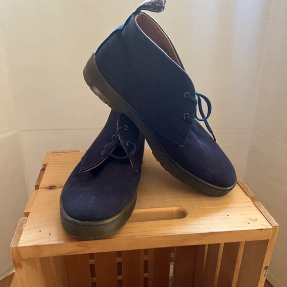 Dr. Martens Size 9 Blue Daytona Twill Canvas Lace-Up Chukka Ankle Desert Boots - Picture 14 of 16